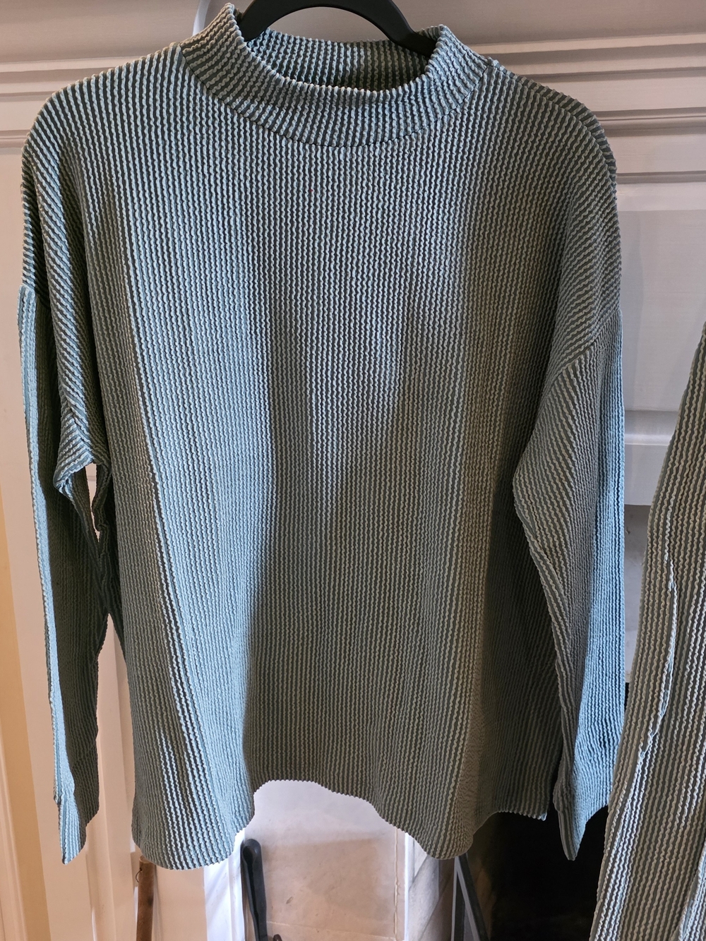 Zenana Outfitters Ribbed Wide-Leg Pants & Knit Top in Sage Green - Picture 2 of 5